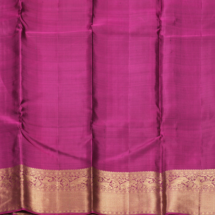Hayagrivas Handloom Bottle Green Kanjivaram Silk Saree with Purple Border KBF257E36-16