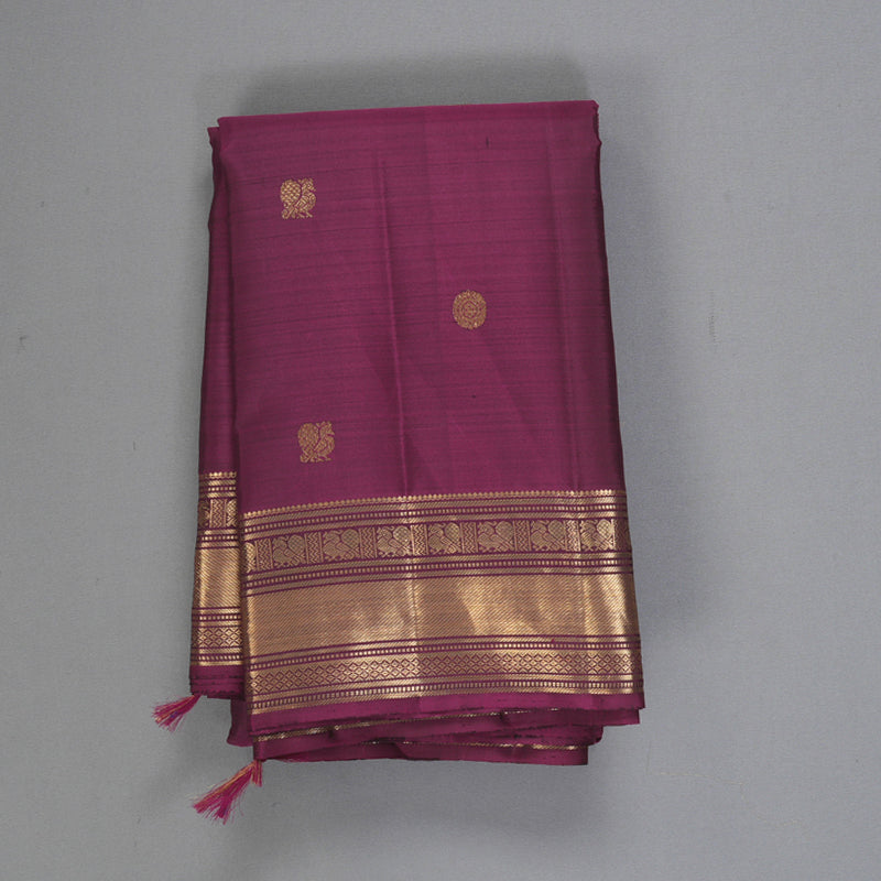 Hayagrivas Handloom Wine Magenta Kanjivaram Silk Saree KBF257E5-1