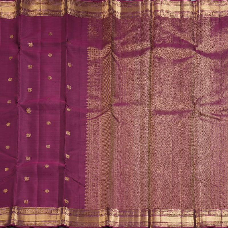 Hayagrivas Handloom Wine Magenta Kanjivaram Silk Saree KBF257E5-1