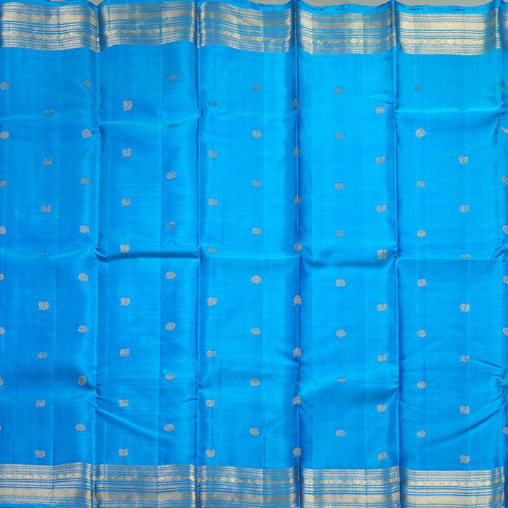 Hayagrivas Handloom Ananda Blue Kanjivaram Silk Saree KBF257E5-3