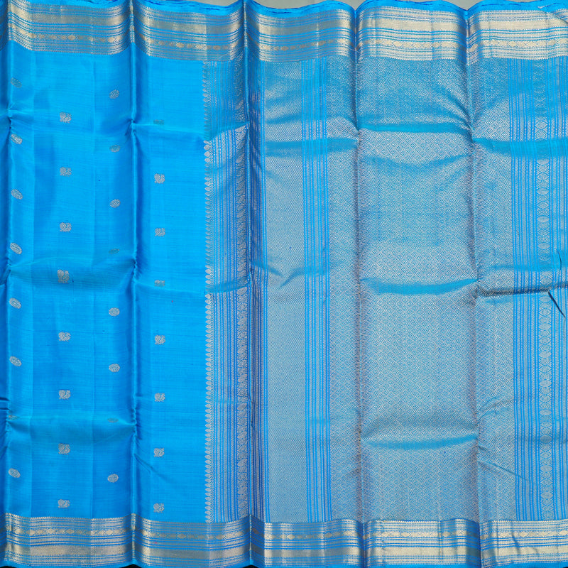 Hayagrivas Handloom Ananda Blue Kanjivaram Silk Saree KBF257E5-3