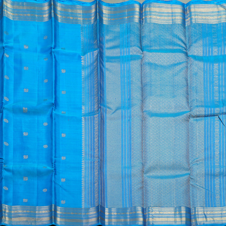 Hayagrivas Handloom Ananda Blue Kanjivaram Silk Saree KBF257E5-3