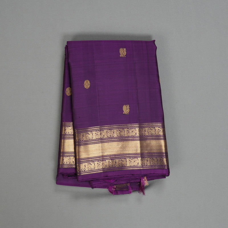 Hayagrivas Handloom Purple Kanjivaram Silk Saree KBF257E5-4