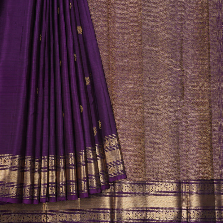 Hayagrivas Handloom Purple Kanjivaram Silk Saree KBF257E5-4
