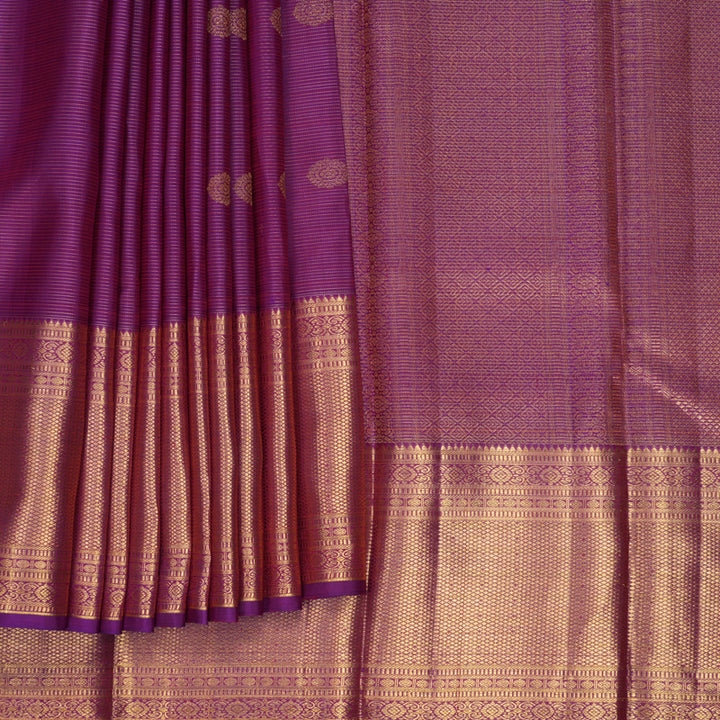 Hayagrivas Handloom Purple Kanjivaram Silk Saree KBF257E7-4