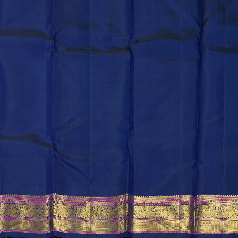 Hayagrivas Handloom Pista Green Kanjivaram Silk Saree with Ink Blue Border KBF258E4-5