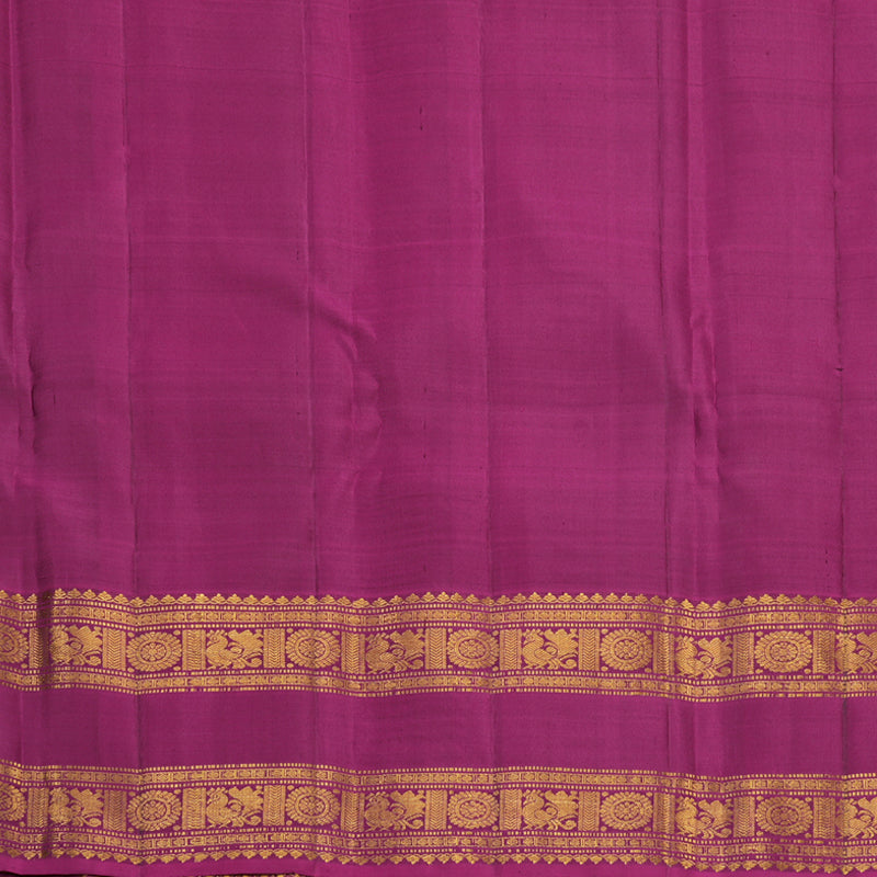 Hayagrivas Handloom Bottle Green Kanjivaram Silk Saree with Magenta Border KBF25D7-6