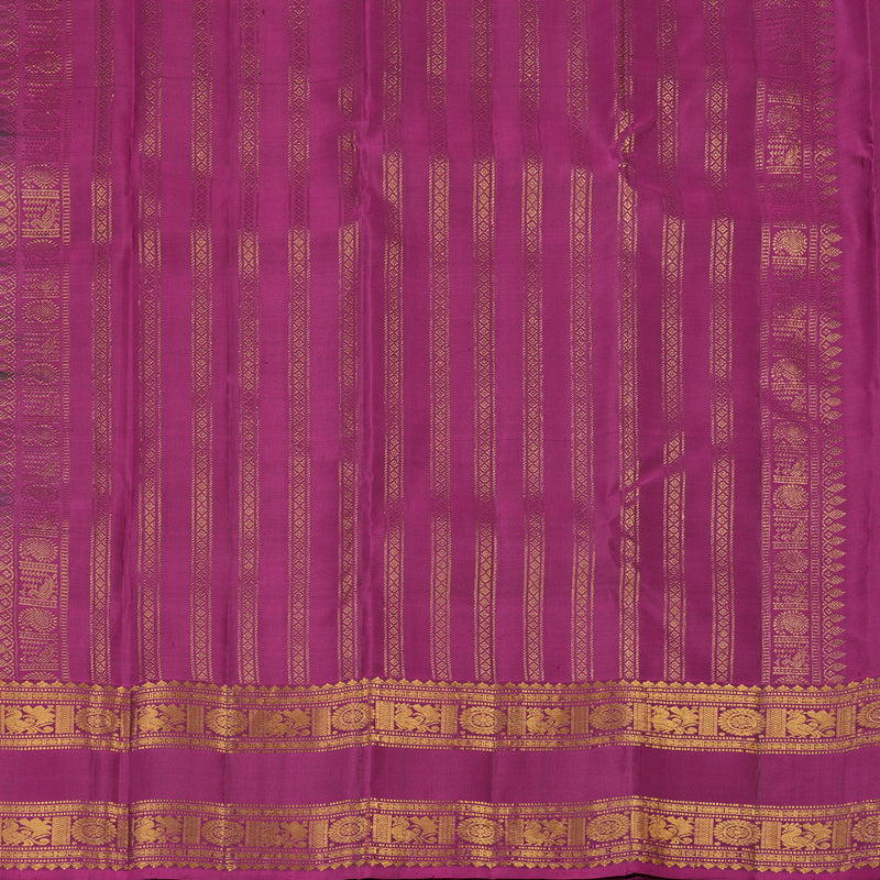 Hayagrivas Handloom Bottle Green Kanjivaram Silk Saree with Magenta Border KBF25D7-6