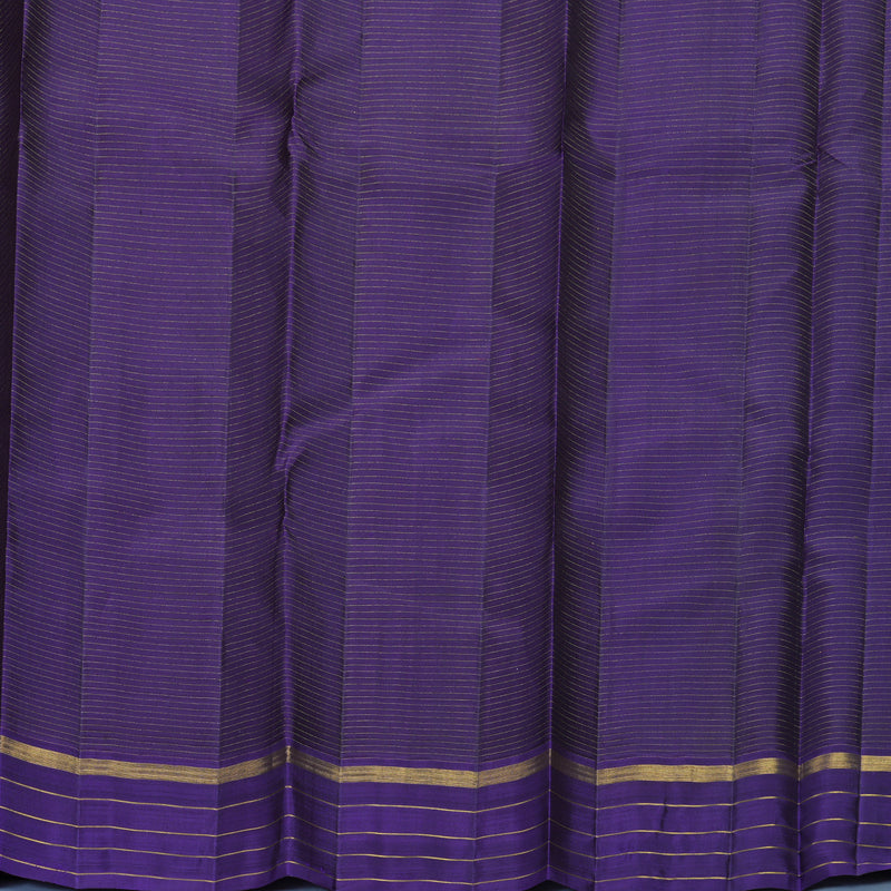 Hayagrivas Handloom Rust Orange Kanjivaram Silk Saree with Purple Border KBF260E1-4