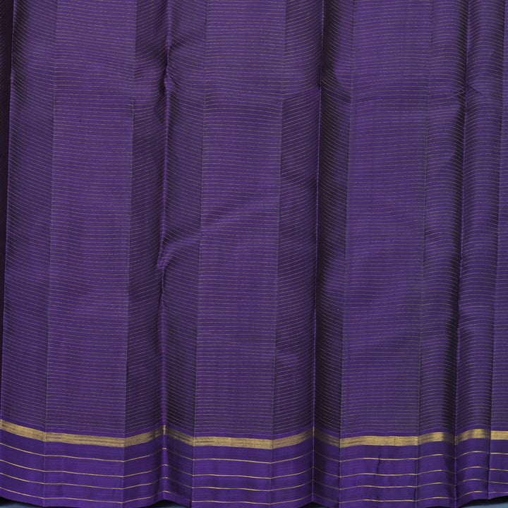 Hayagrivas Handloom Rust Orange Kanjivaram Silk Saree with Purple Border KBF260E1-4