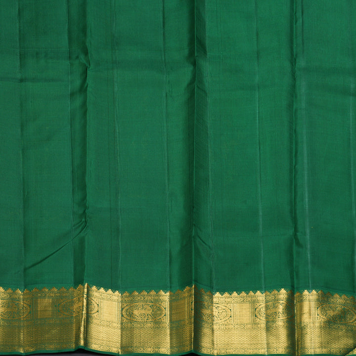 Hayagrivas Handloom Lime Green Kanjivaram Silk Saree with Bottle Green Border KBF262E2-1