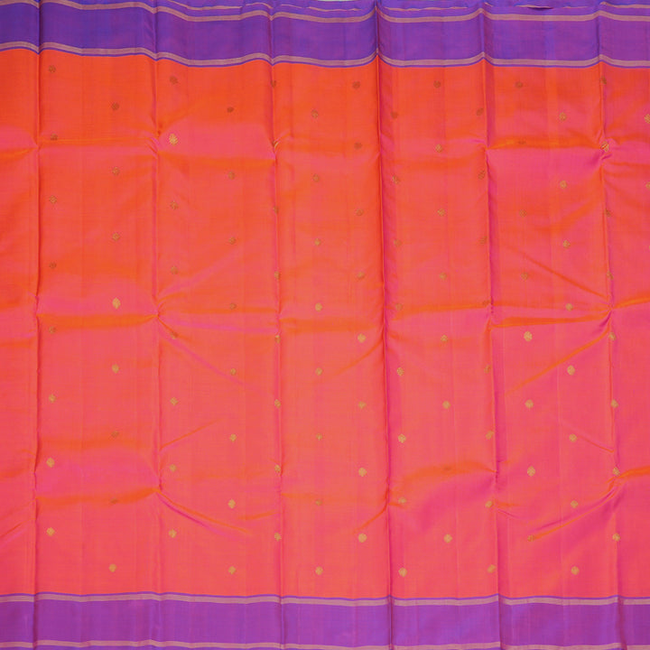 Hayagrivas Handloom Pink Kanjivaram Silk Saree with Purple Border KBF264E1-1