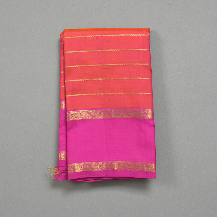 Hayagrivas Handloom v Kanjivaram Silk Saree with Rani Pink Border KBF264E2-1