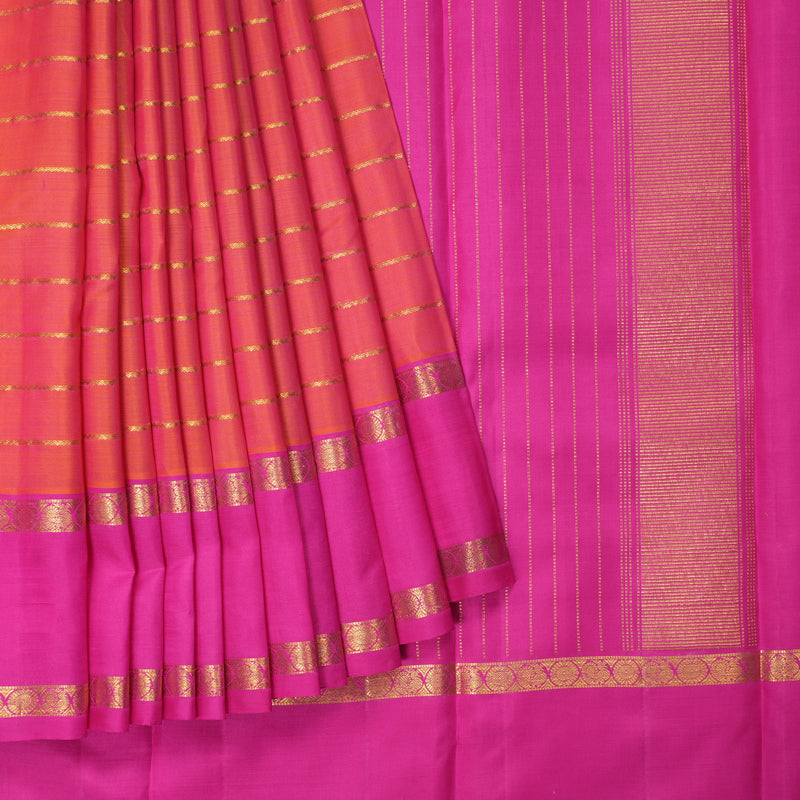 Hayagrivas Handloom v Kanjivaram Silk Saree with Rani Pink Border KBF264E2-1