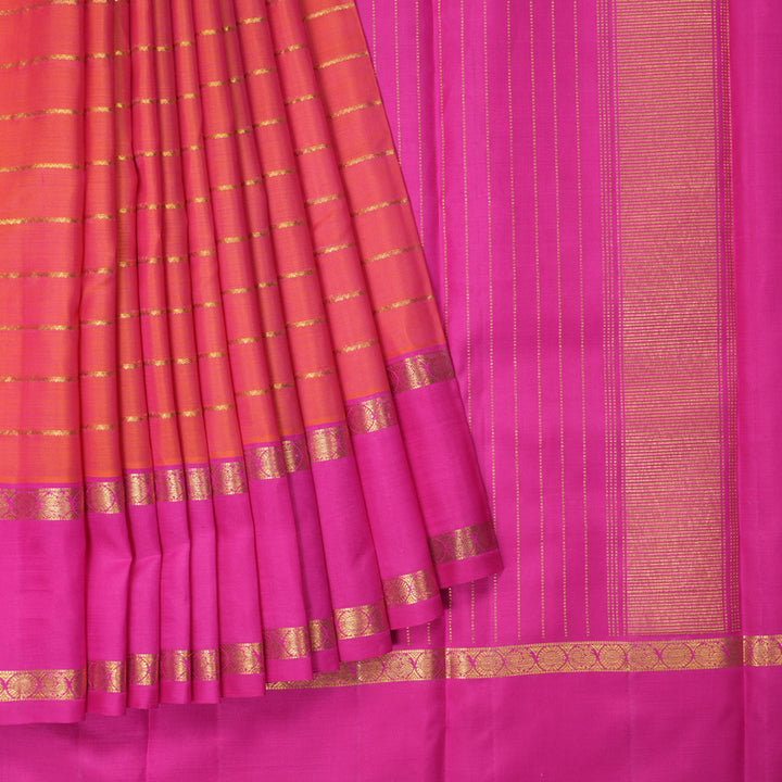 Hayagrivas Handloom v Kanjivaram Silk Saree with Rani Pink Border KBF264E2-1