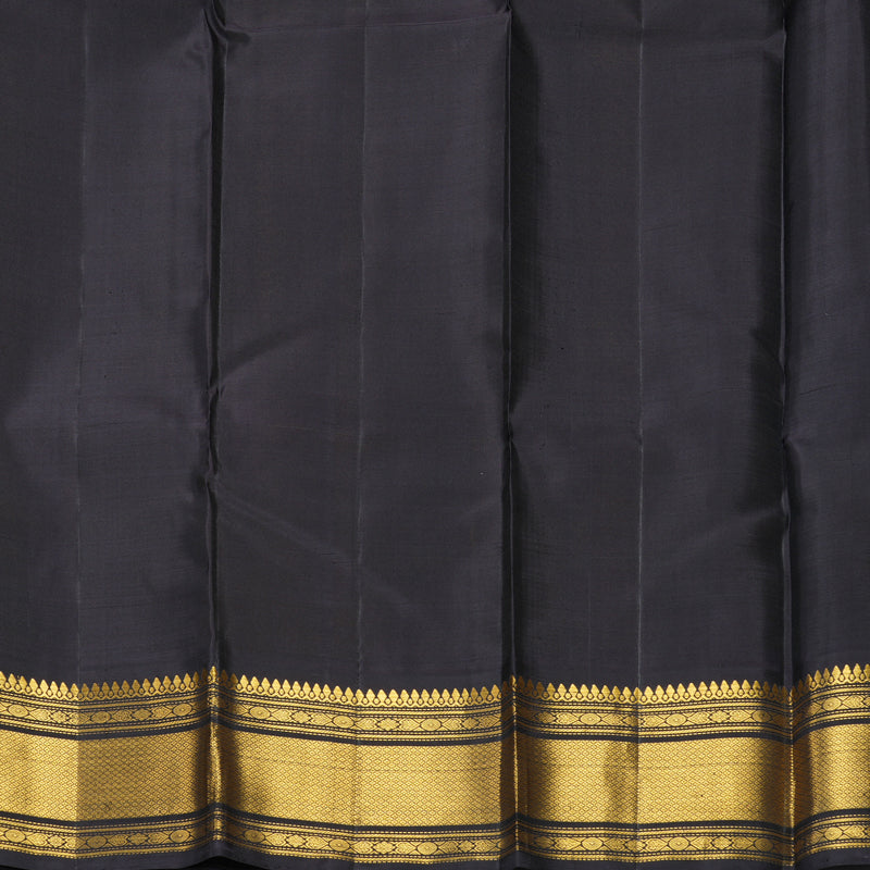 Hayagrivas Handloom Yellow Kanjivaram Silk Saree with Black Border KBF264E6-1