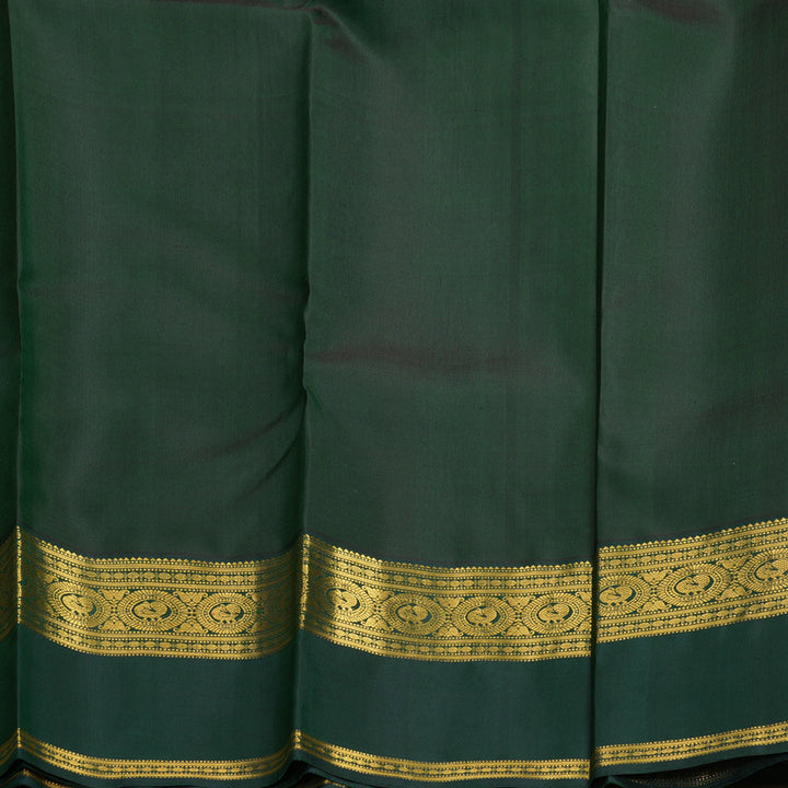 Hayagrivas Handloom Yellow Kanjivaram Silk Saree with Bottle Green Border KBF266E1-1