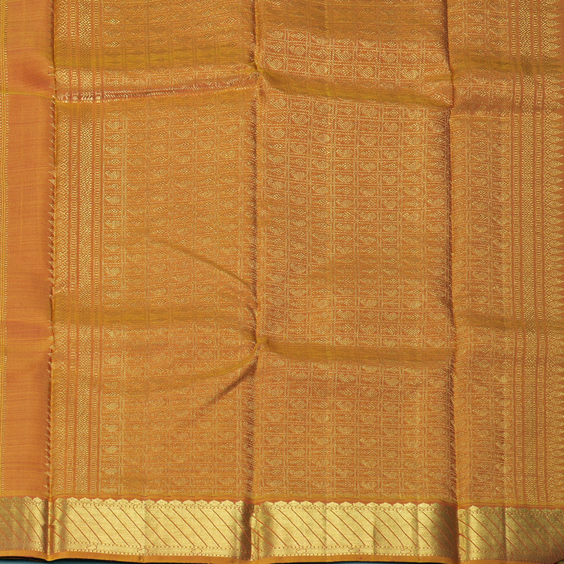 Hayagrivas Handloom Wine Kanjivaram Silk Saree with Golden Orange Border KBF266E6-1