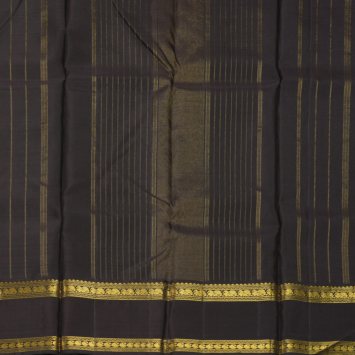 Hayagrivas Handloom Mehandi Green Kanjivaram Silk Saree with Deep Nagapazham Border KBF266E8-1