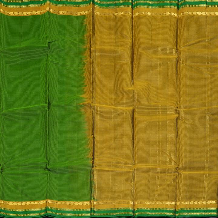 Hayagrivas Handloom Leaf Green Kanjivaram Silk Saree KBF269E1-1