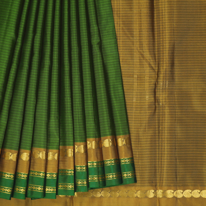 Hayagrivas Handloom Leaf Green Kanjivaram Silk Saree KBF269E1-1