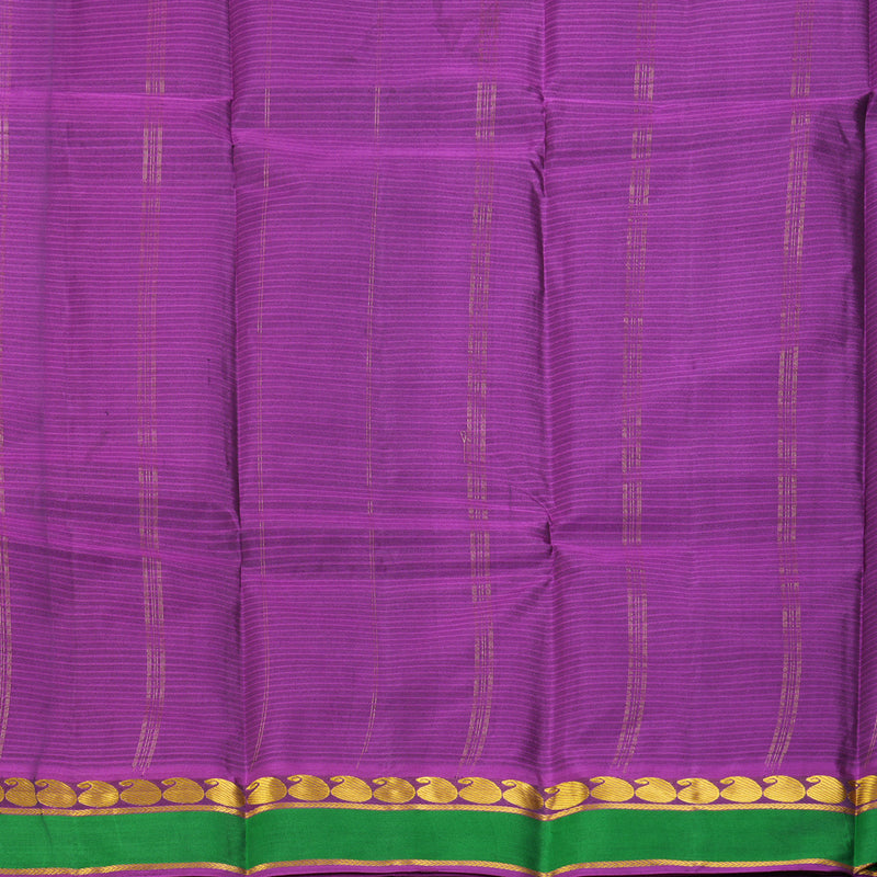 Hayagrivas Handloom Grey Kanjivaram Silk Saree with Purple Border KBF269E1-11