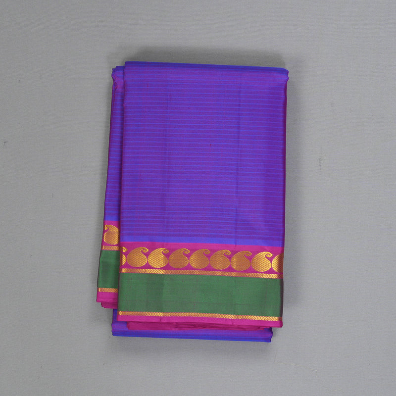 Hayagrivas Handloom Purple Kanjivaram Silk Saree with Green Border KBF269E1-30