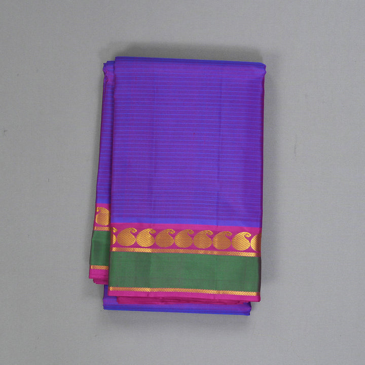 Hayagrivas Handloom Purple Kanjivaram Silk Saree with Green Border KBF269E1-30