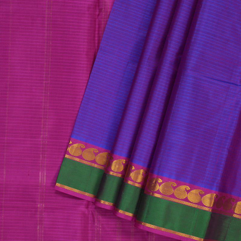 Hayagrivas Handloom Purple Kanjivaram Silk Saree with Green Border KBF269E1-30