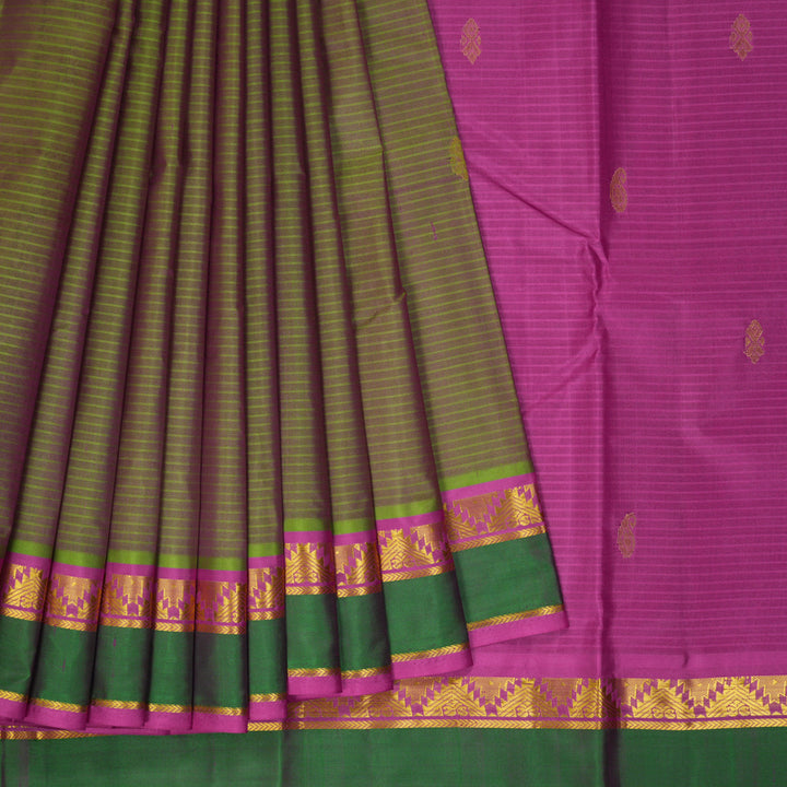 Hayagrivas Handloom Manthalir Kanjivaram Silk Saree with Pink Border KBF269E4-11
