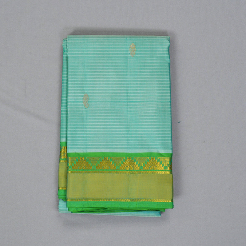 Hayagrivas Handloom Mint Green Kanjivaram Silk Saree with Green Border KBF269E4-13