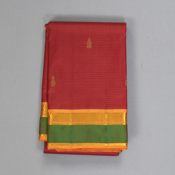 Hayagrivas Handloom Maroon Kanjivaram Silk Saree with Green Border KBF269E4-14