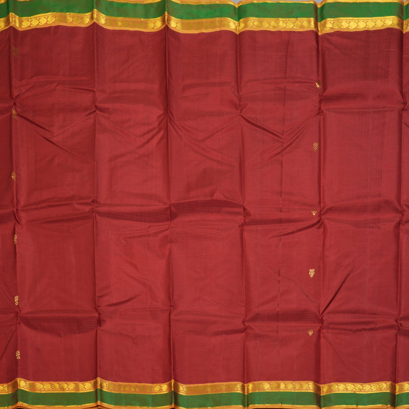 Hayagrivas Handloom Maroon Kanjivaram Silk Saree with Green Border KBF269E4-14