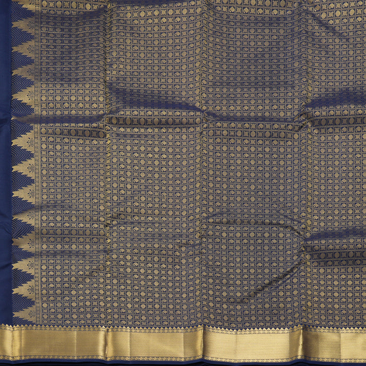 Hayagrivas Handloom Midnight Blue Kanjivaram Silk Saree KBF276E1-6