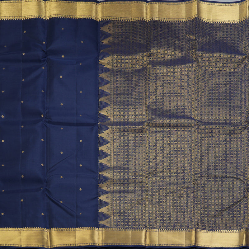 Hayagrivas Handloom Midnight Blue Kanjivaram Silk Saree KBF276E1-6
