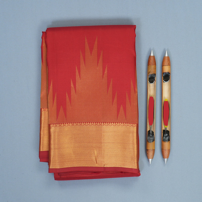 Hayagrivas Handloom Red Kanjivaram Silk Saree KBF276E3-2