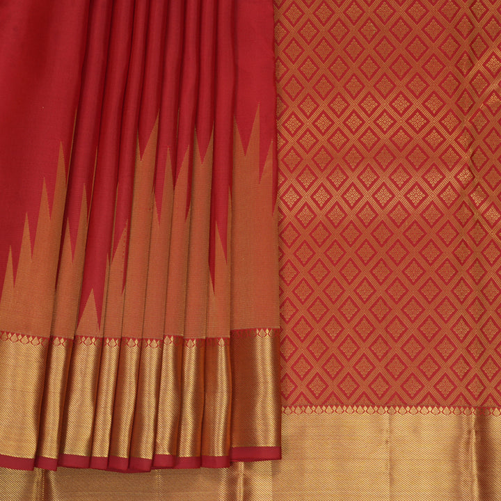 Hayagrivas Handloom Red Kanjivaram Silk Saree KBF276E3-2