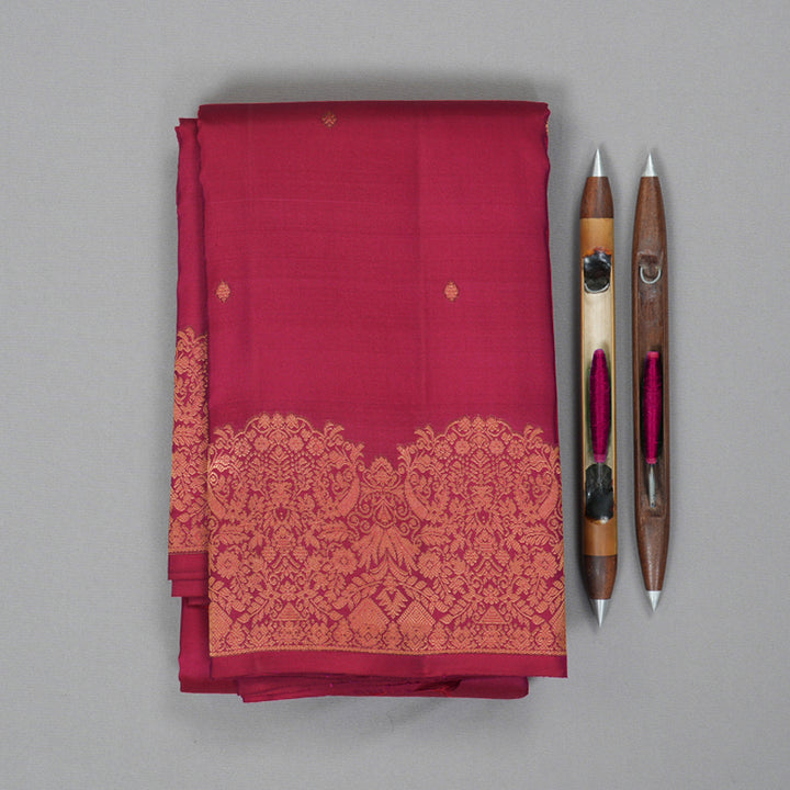 Hayagrivas Handloom Pink Kanjivaram Silk Saree KBF276E4-1