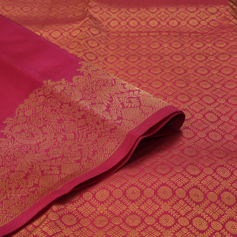 Hayagrivas Handloom Pink Kanjivaram Silk Saree KBF276E4-1