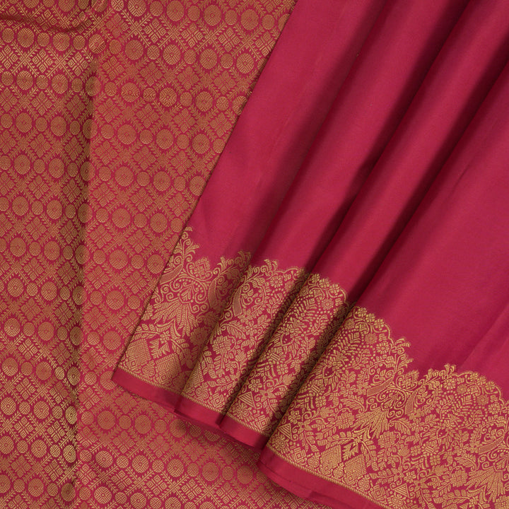 Hayagrivas Handloom Pink Kanjivaram Silk Saree KBF276E4-1