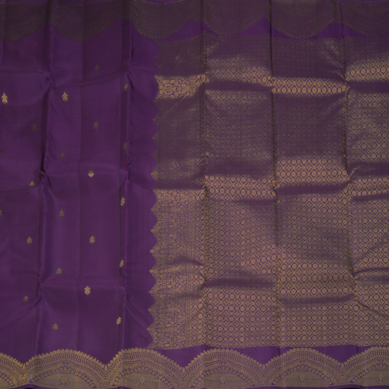 Hayagrivas Handloom Purple Kanjivaram Silk Saree KBF276E4-4