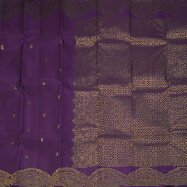 Hayagrivas Handloom Purple Kanjivaram Silk Saree KBF276E4-4
