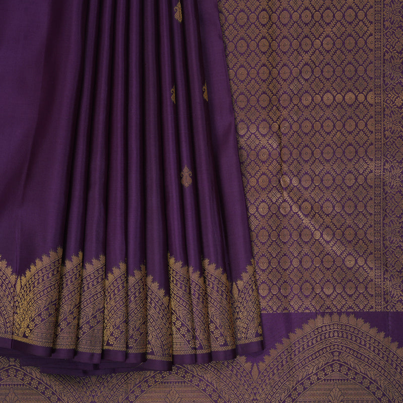 Hayagrivas Handloom Purple Kanjivaram Silk Saree KBF276E4-4