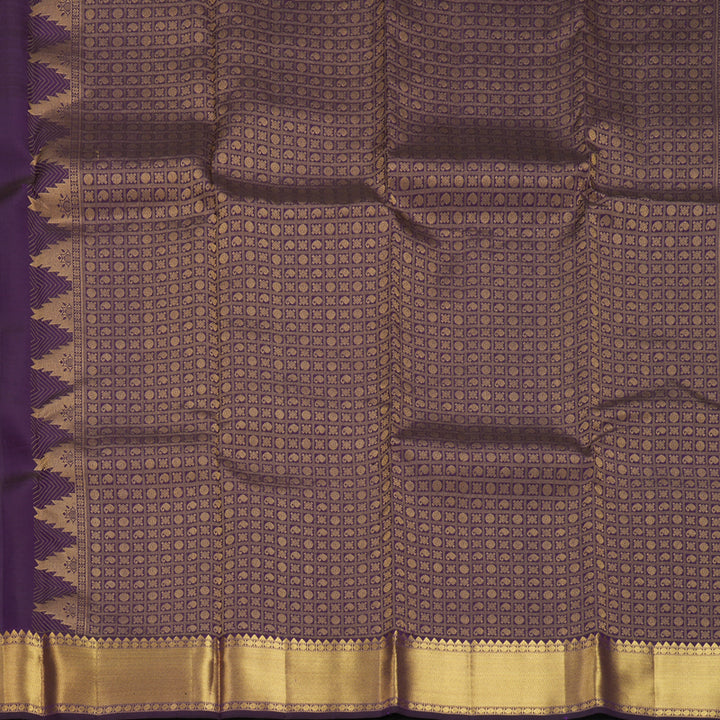 Hayagrivas Handloom Brinjal Purple Kanjivaram Silk Saree KBF277E1-2