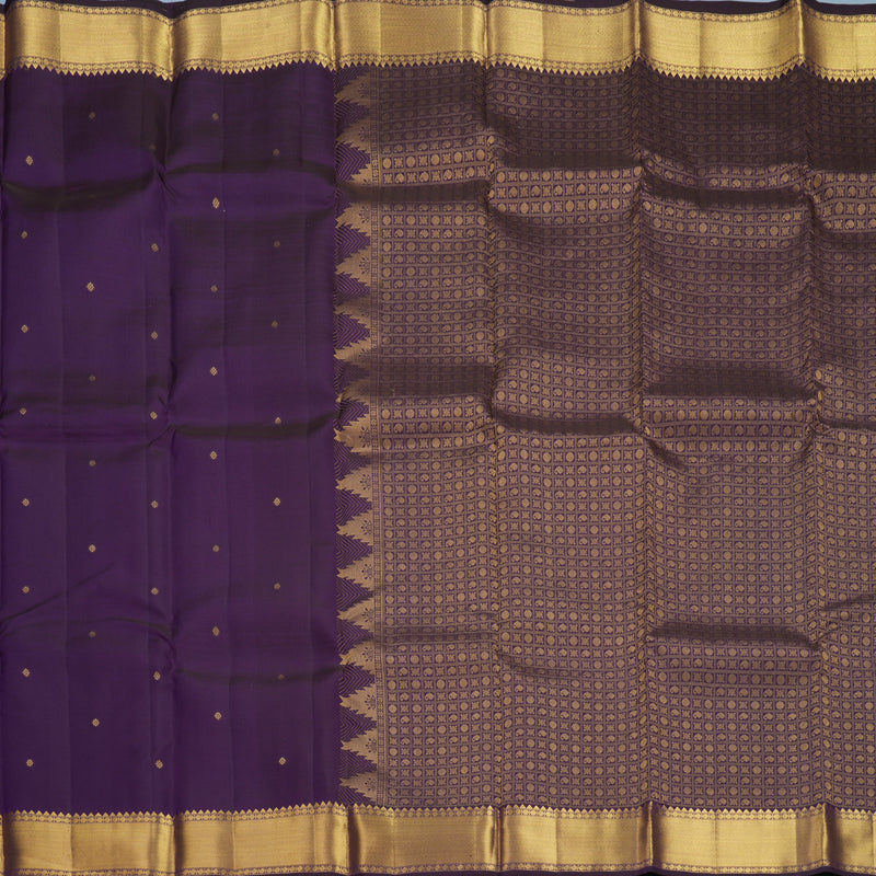 Hayagrivas Handloom Brinjal Purple Kanjivaram Silk Saree KBF277E1-2