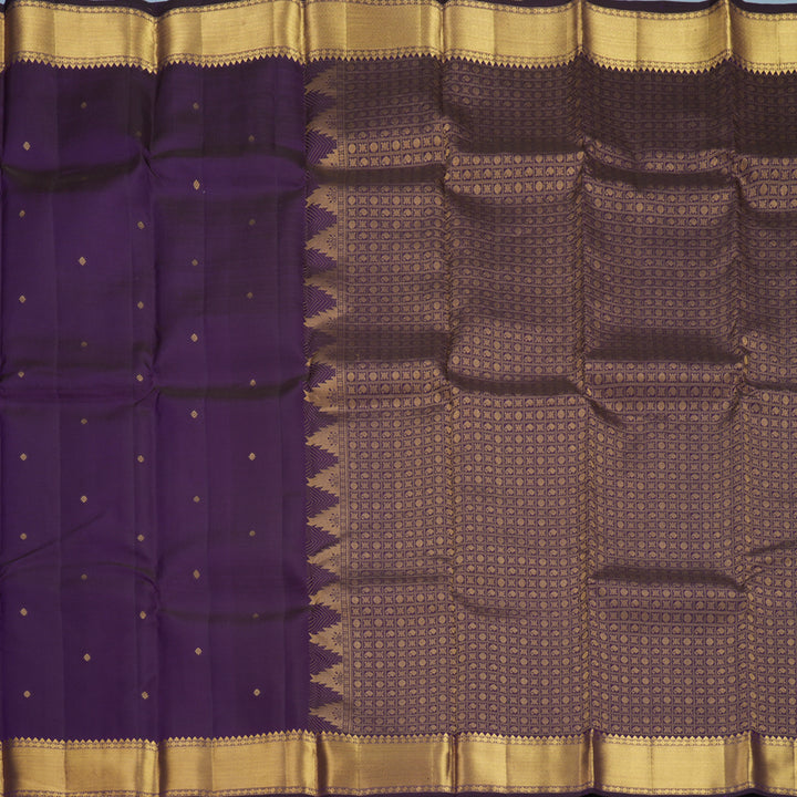 Hayagrivas Handloom Brinjal Purple Kanjivaram Silk Saree KBF277E1-2