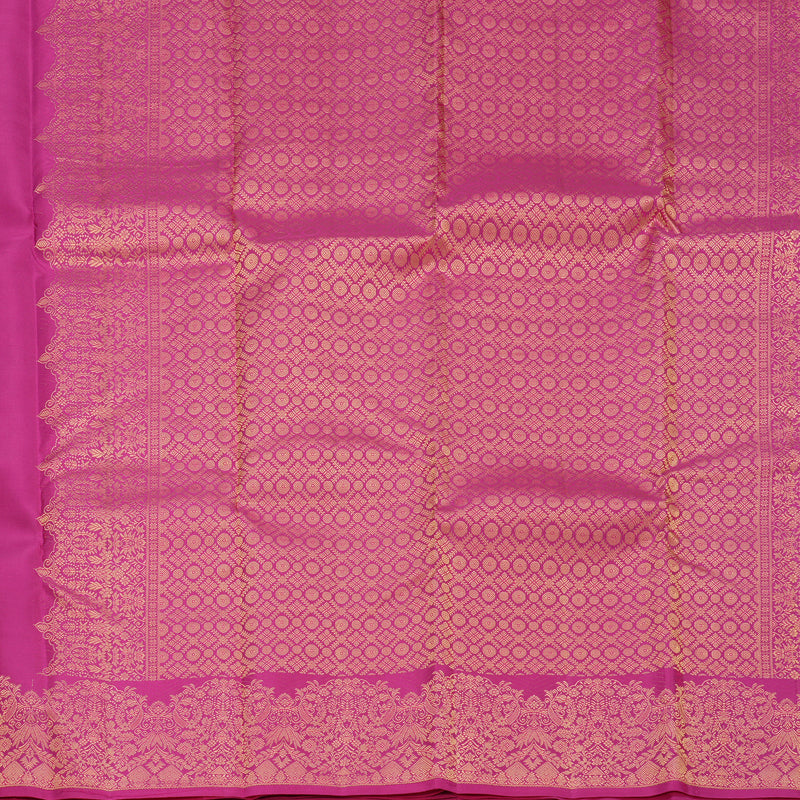 Hayagrivas Handloom Rani Pink Kanjivaram Silk Saree KBF277E4-1
