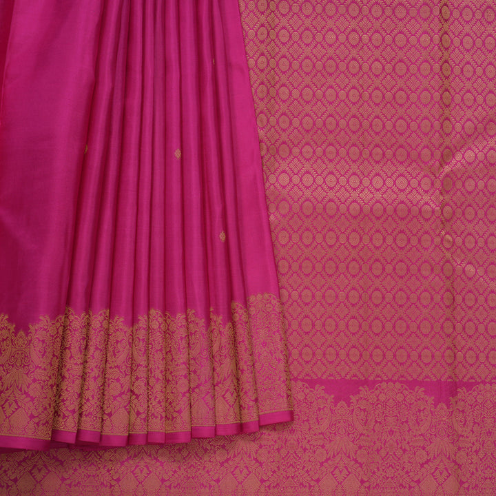 Hayagrivas Handloom Rani Pink Kanjivaram Silk Saree KBF277E4-1