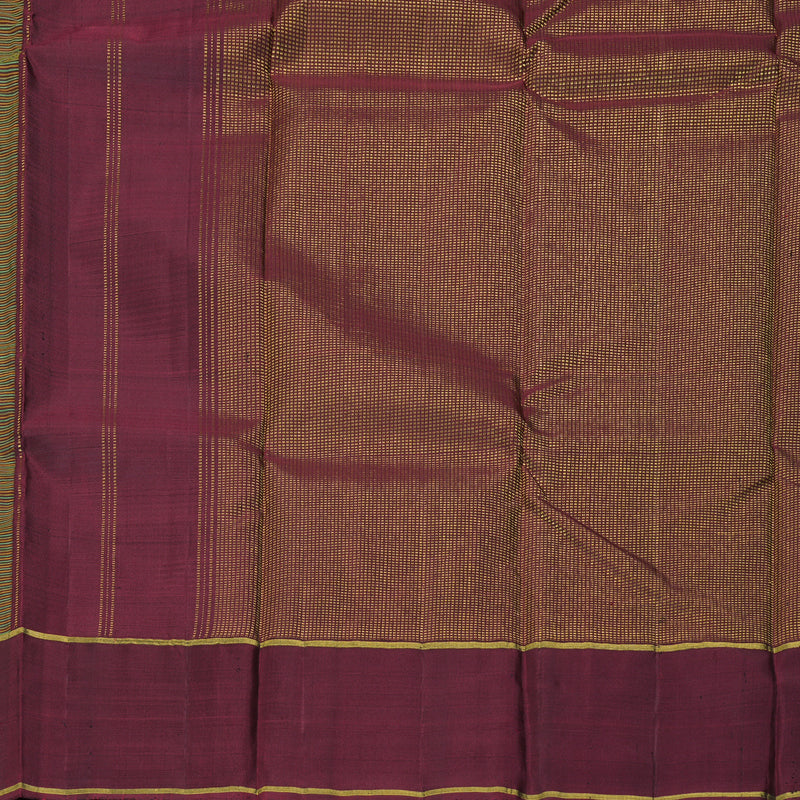 Hayagrivas Handloom Green & Honey Stripes Kanjivaram Silk Saree KBF284E2-1