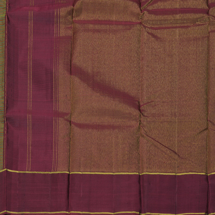 Hayagrivas Handloom Green & Honey Stripes Kanjivaram Silk Saree KBF284E2-1